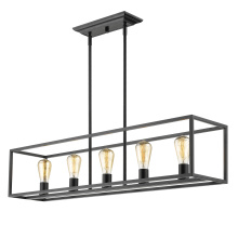 Golden 2072-LP BLK - Golden Lighting Wesson 5-light Island Light in Matte Black
